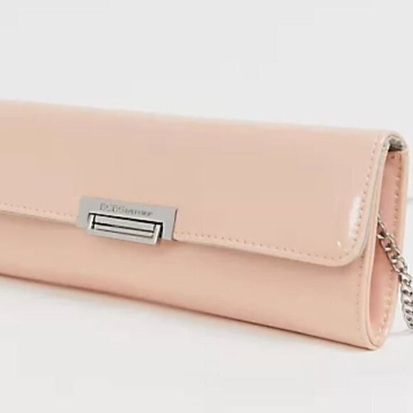 BCBGeneration clutch ballet pink patent leather crossbody with silver latch - Picture 12 of 13
